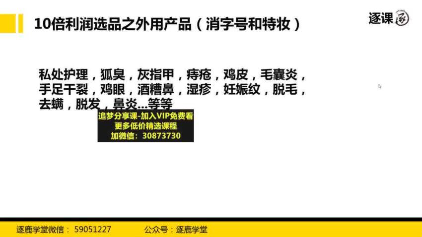 逐鹿蓝海高利润选品课：你只要能选好一个品，就意味着一年轻松几百万的利润(1.26G) 百度网盘分享